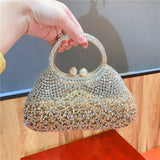 Aurora | Gold Crystal Embellished Evening Bag – Opulent & Dazzling - in | Arvea Bags