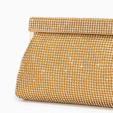 Aurora | Gold Crystal Mesh Evening Clutch – Luxe Radiance - in Gold | Arvea Bags