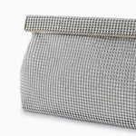 Aurora | Gold Crystal Mesh Evening Clutch – Luxe Radiance - in Silver | Arvea Bags