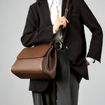 Aurora Leather Crossbody Bag – Women's Minimalist Shoulder Bag in Brown - in Dark Brown | Arvea Bags