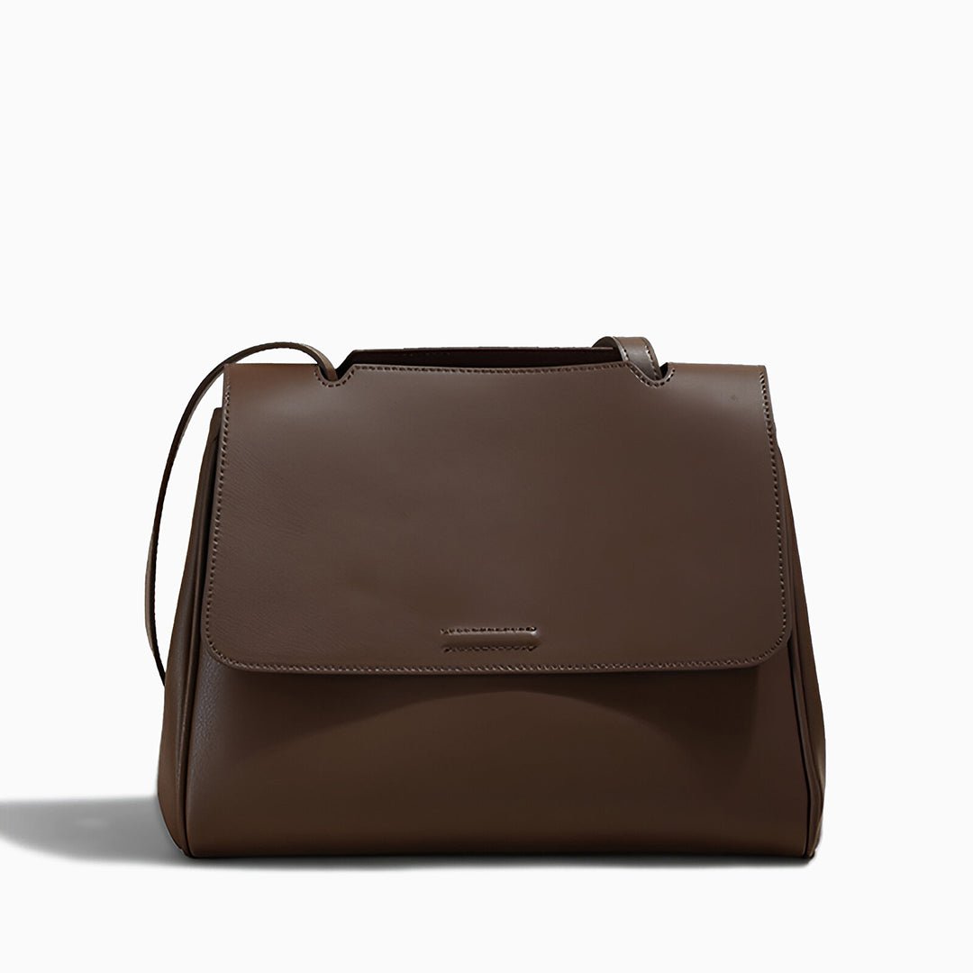 Aurora Leather Crossbody Bag – Women's Minimalist Shoulder Bag in Brown - in Dark Brown | Arvea Bags