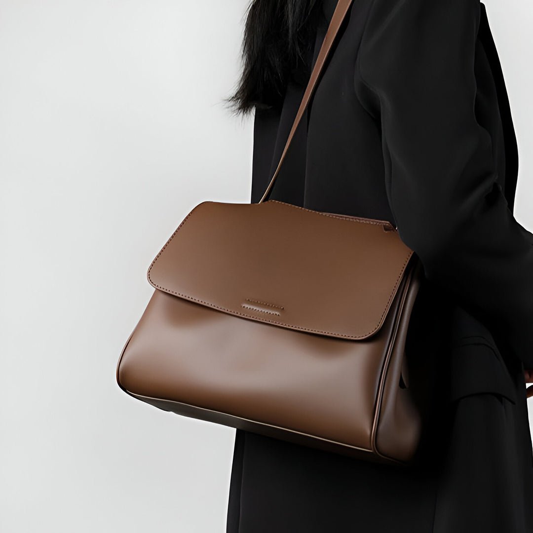 Aurora Leather Crossbody Bag – Women's Minimalist Shoulder Bag in Brown - in Dark Brown | Arvea Bags