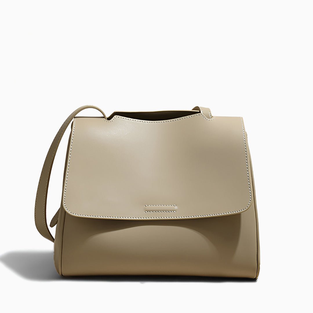 Aurora Leather Crossbody Bag – Women's Minimalist Shoulder Bag in Brown - in Off - White | Arvea Bags