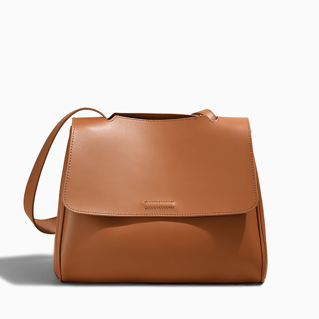 Aurora Leather Crossbody Bag – Women's Minimalist Shoulder Bag in Brown - in Tan Brown | Arvea Bags
