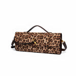 Aurora | Leopard Print Crossbody Bag – Faux Leather Clutch with Gold Lock - in Original Leopard | Arvea Bags
