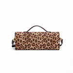 Aurora | Leopard Print Crossbody Bag – Faux Leather Clutch with Gold Lock - in Original Leopard | Arvea Bags
