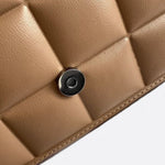 Aurora Quilted Statement Bag – Structured Handbag with Chain Detail & Top Handle - in Light Brown | Arvea Bags