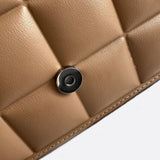 Aurora Quilted Statement Bag – Structured Handbag with Chain Detail & Top Handle - in Light Brown | Arvea Bags