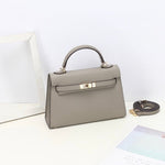 Aurora Signature Mini Leather Handbag – Women's Structured Top Handle Bag - in Classic Brown | Arvea Bags