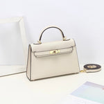Aurora Signature Mini Leather Handbag – Women's Structured Top Handle Bag - in Cream | Arvea Bags