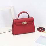 Aurora Signature Mini Leather Handbag – Women's Structured Top Handle Bag - in Red | Arvea Bags