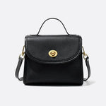 Aurora Signature Trapeze Bag – Structured Handbag with Turn - Lock Closure - in Black | Arvea Bags
