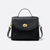 Aurora Signature Trapeze Bag – Structured Handbag with Turn - Lock Closure - in Black | Arvea Bags