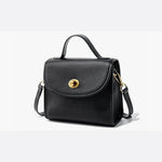 Aurora Signature Trapeze Bag – Structured Handbag with Turn - Lock Closure - in Black | Arvea Bags