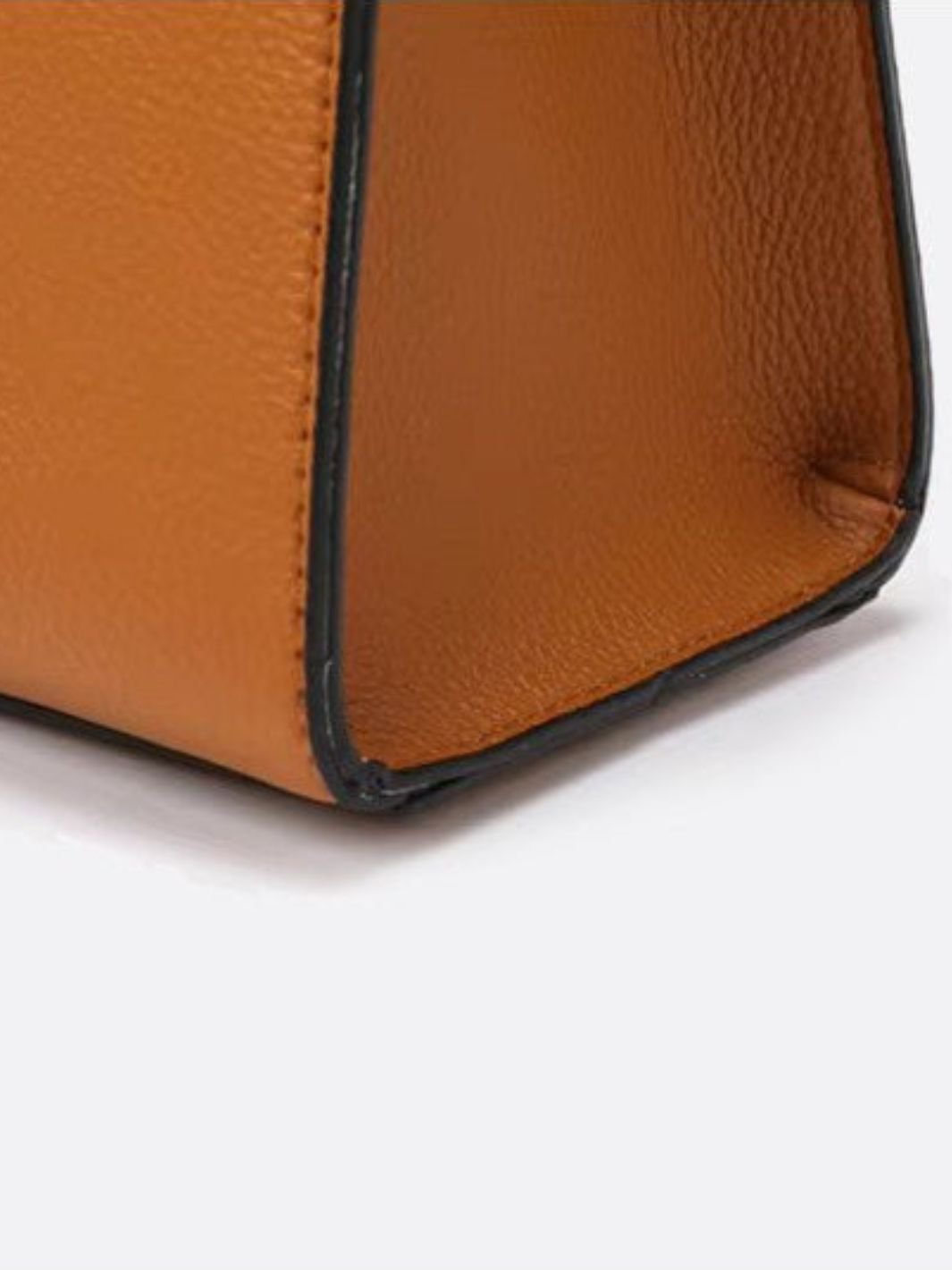 Aurora Signature Trapeze Bag – Structured Handbag with Turn - Lock Closure - in Camel | Arvea Bags