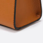 Aurora Signature Trapeze Bag – Structured Handbag with Turn - Lock Closure - in Camel | Arvea Bags