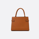 Aurora Signature Trapeze Bag – Structured Handbag with Turn - Lock Closure - in Camel | Arvea Bags