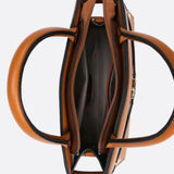 Aurora Signature Trapeze Bag – Structured Handbag with Turn - Lock Closure - in Camel | Arvea Bags