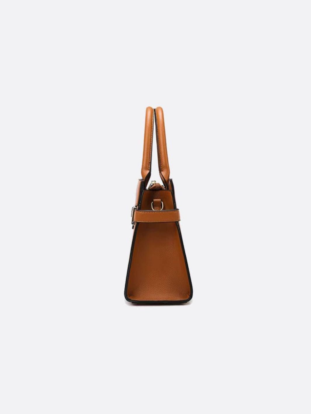 Aurora Signature Trapeze Bag – Structured Handbag with Turn - Lock Closure - in Camel | Arvea Bags