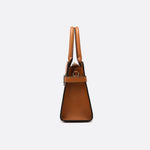 Aurora Signature Trapeze Bag – Structured Handbag with Turn - Lock Closure - in Camel | Arvea Bags