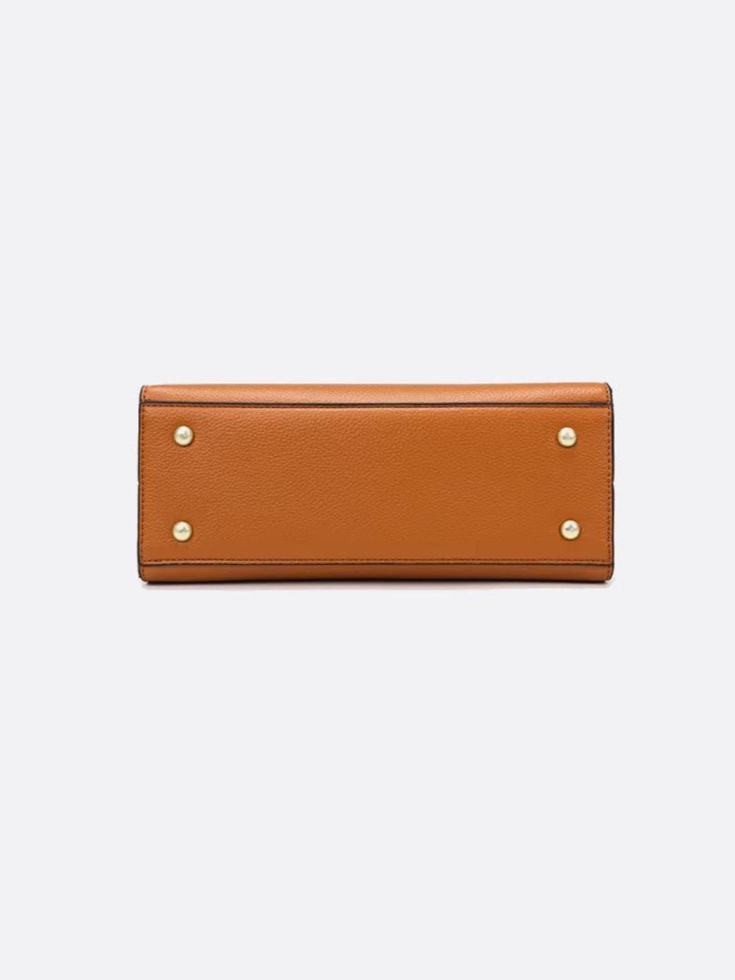 Aurora Signature Trapeze Bag – Structured Handbag with Turn - Lock Closure - in Camel | Arvea Bags