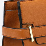 Aurora Signature Trapeze Bag – Structured Handbag with Turn - Lock Closure - in Camel | Arvea Bags