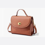 Aurora Signature Trapeze Bag – Structured Handbag with Turn - Lock Closure - in Camel | Arvea Bags