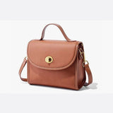 Aurora Signature Trapeze Bag – Structured Handbag with Turn - Lock Closure - in Camel | Arvea Bags