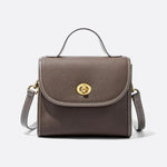 Aurora Signature Trapeze Bag – Structured Handbag with Turn - Lock Closure - in Grey | Arvea Bags
