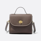 Aurora Signature Trapeze Bag – Structured Handbag with Turn - Lock Closure - in Grey | Arvea Bags