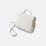Aurora Signature Trapeze Bag – Structured Handbag with Turn - Lock Closure - in Ivory | Arvea Bags