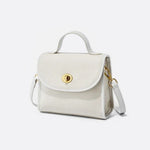 Aurora Signature Trapeze Bag – Structured Handbag with Turn - Lock Closure - in Ivory | Arvea Bags