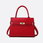 Aurora Signature Trapeze Bag – Structured Handbag with Turn - Lock Closure - in Red | Arvea Bags