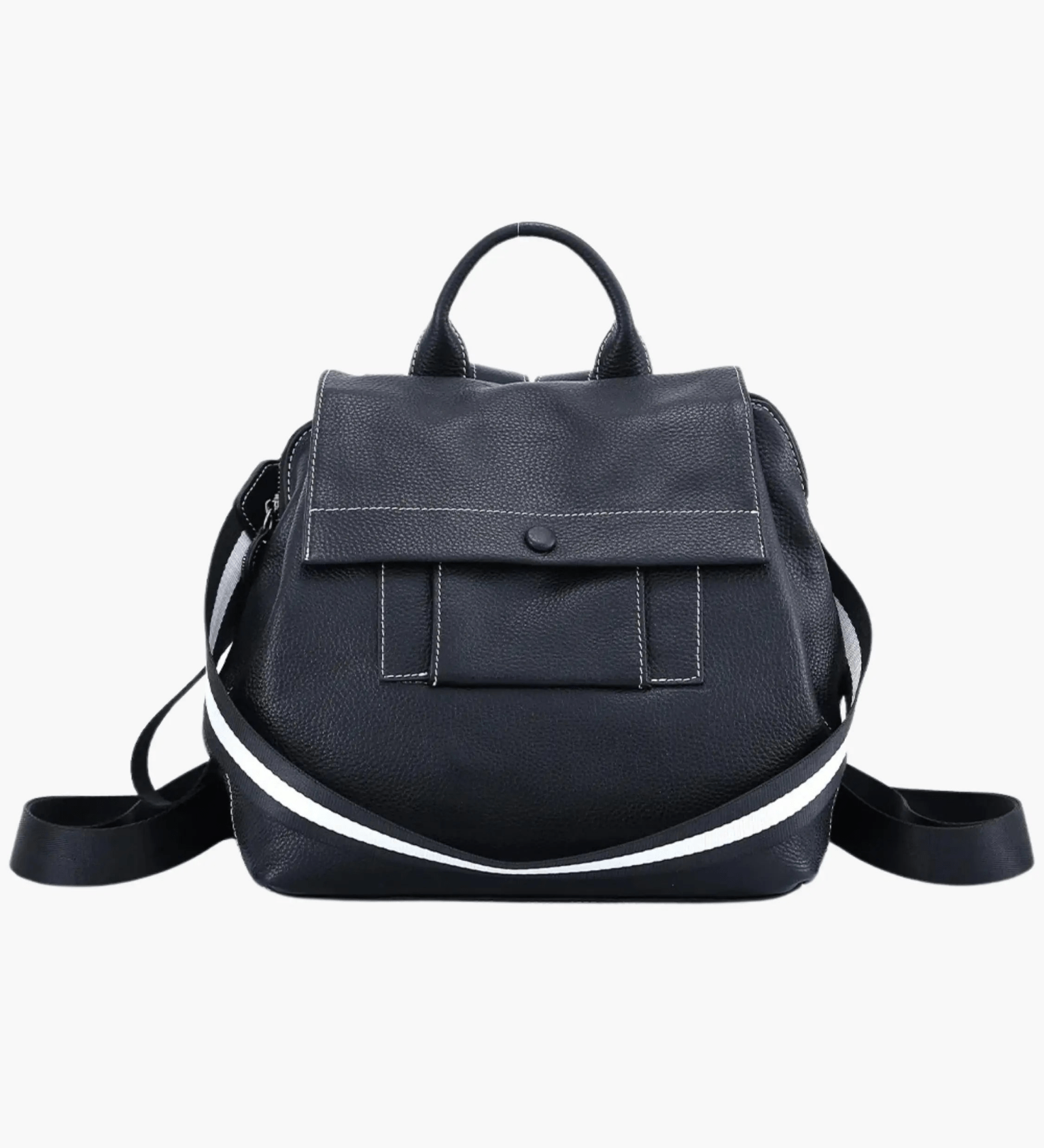 Ava | Modern Taupe Leather Backpack – Effortless Elegance - in Black | Arvea Bags