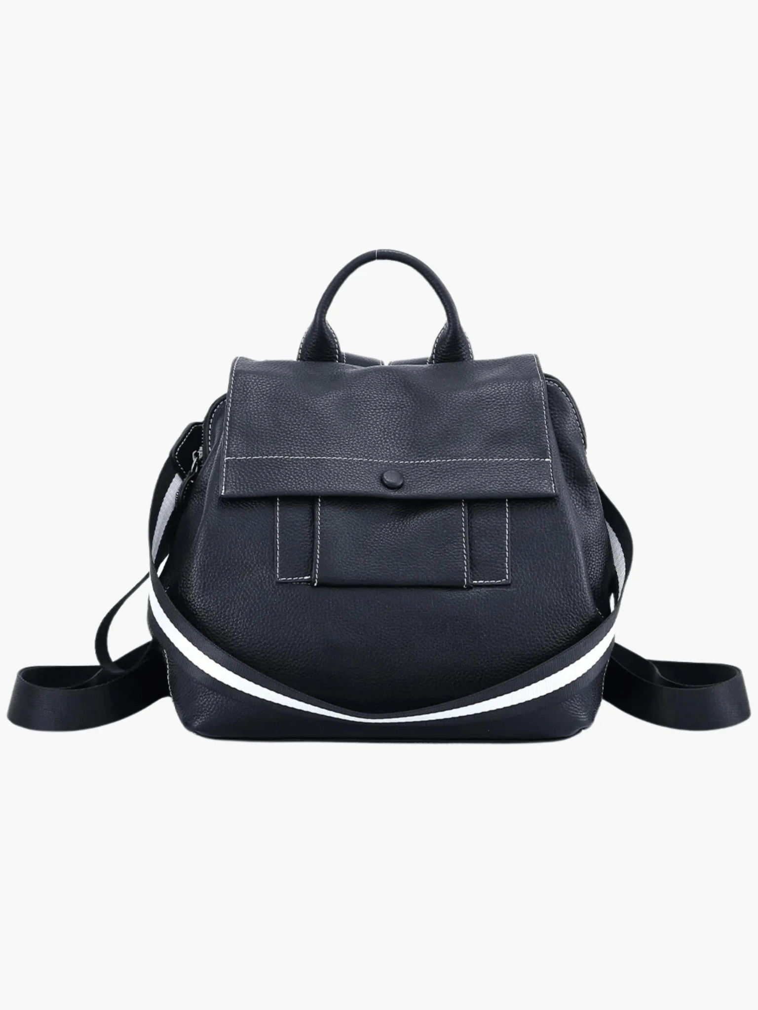 Ava | Modern Taupe Leather Backpack – Effortless Elegance - in Black | Arvea Bags