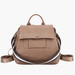 Ava | Modern Taupe Leather Backpack – Effortless Elegance - in Khaki | Arvea Bags
