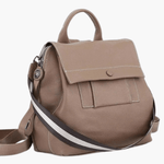 Ava | Modern Taupe Leather Backpack – Effortless Elegance - in Red | Arvea Bags