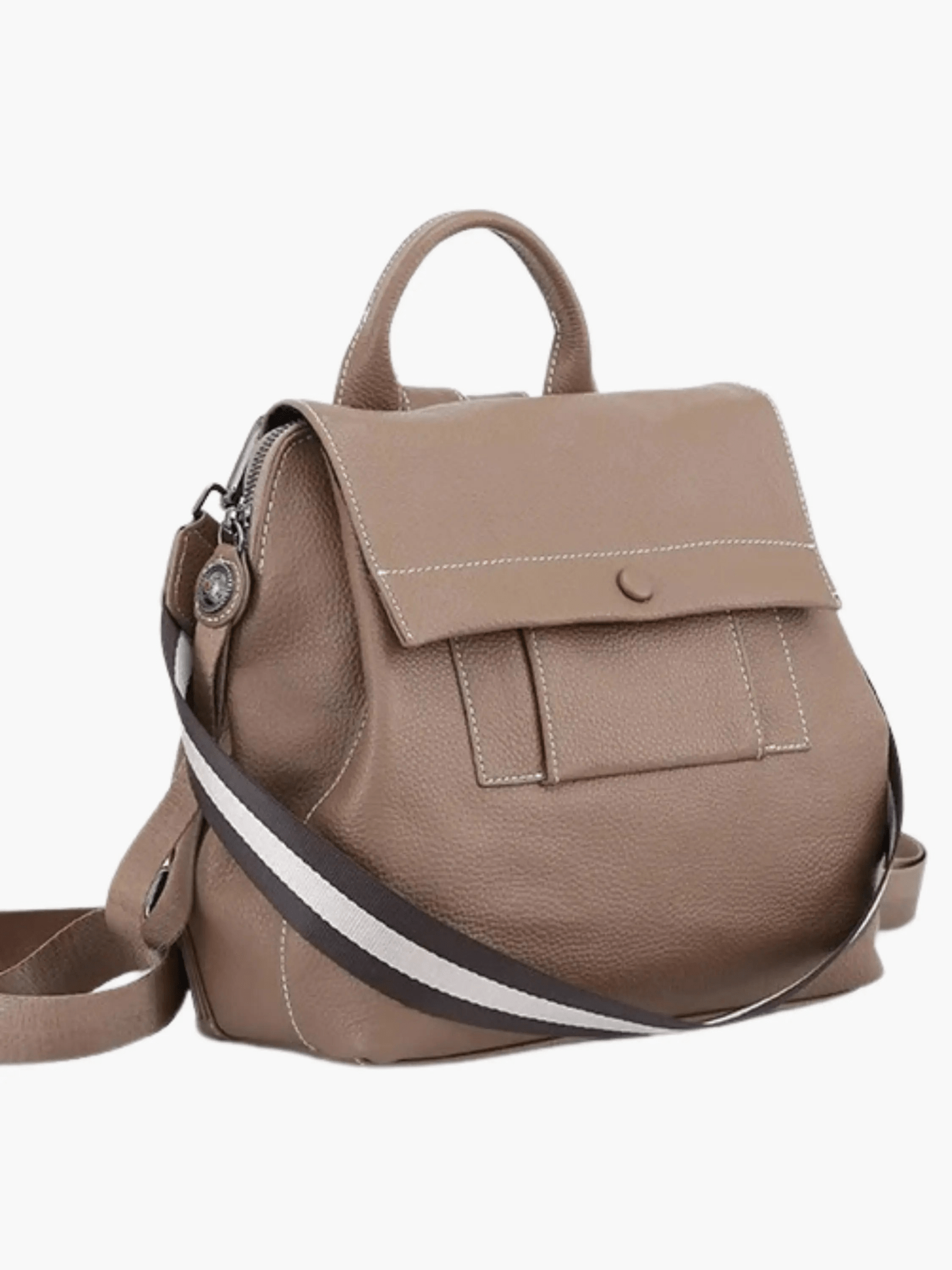 Ava | Modern Taupe Leather Backpack – Effortless Elegance - in Red | Arvea Bags