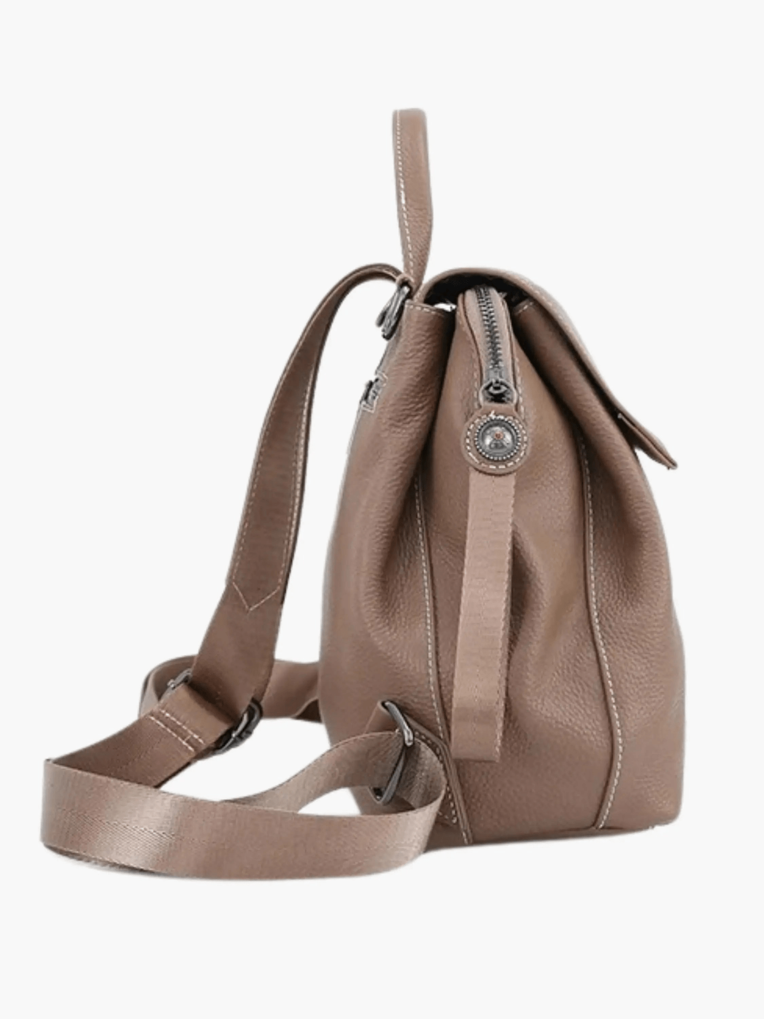 Ava | Modern Taupe Leather Backpack – Effortless Elegance - in Red | Arvea Bags