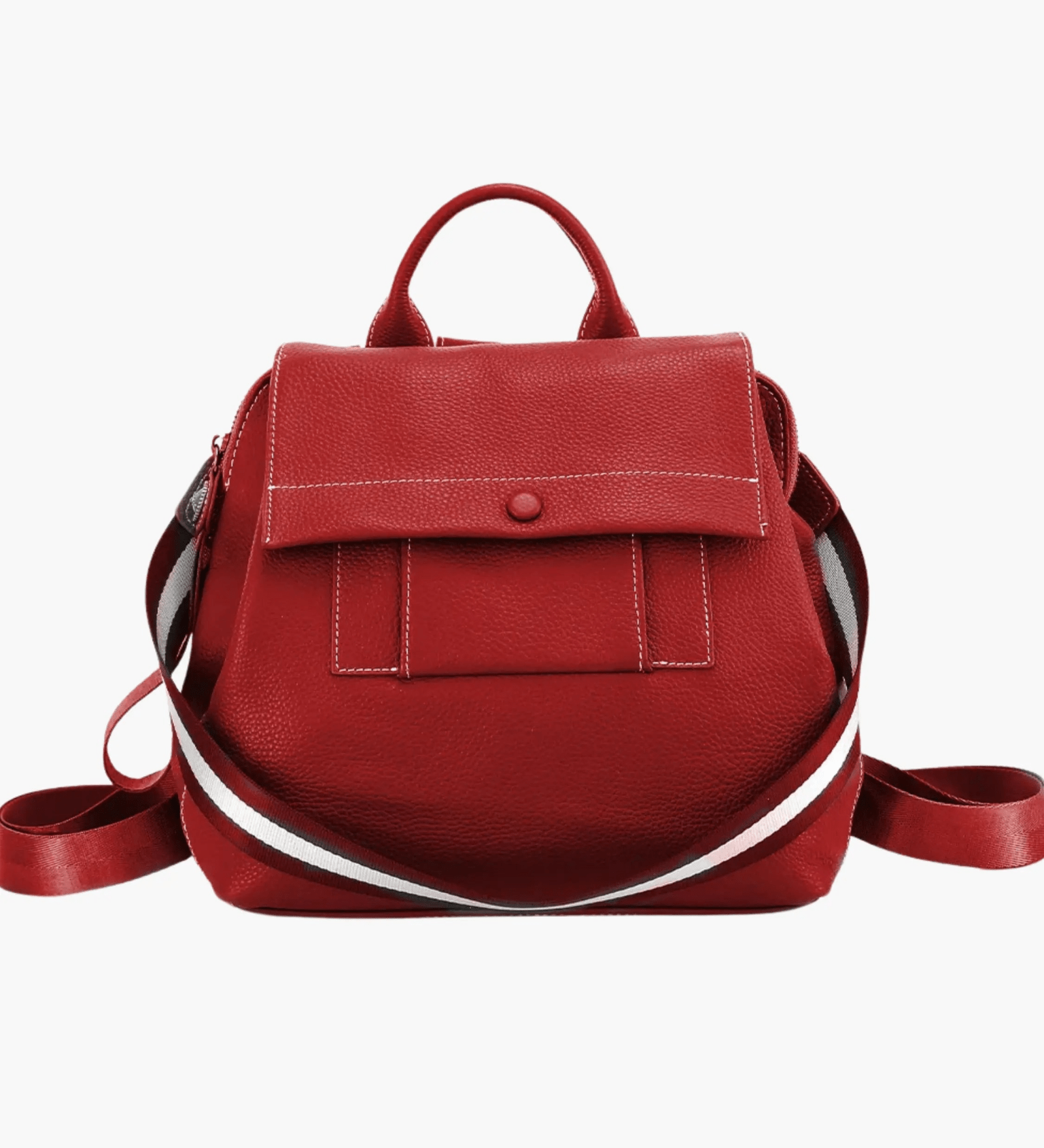 Ava | Modern Taupe Leather Backpack – Effortless Elegance - in Red | Arvea Bags
