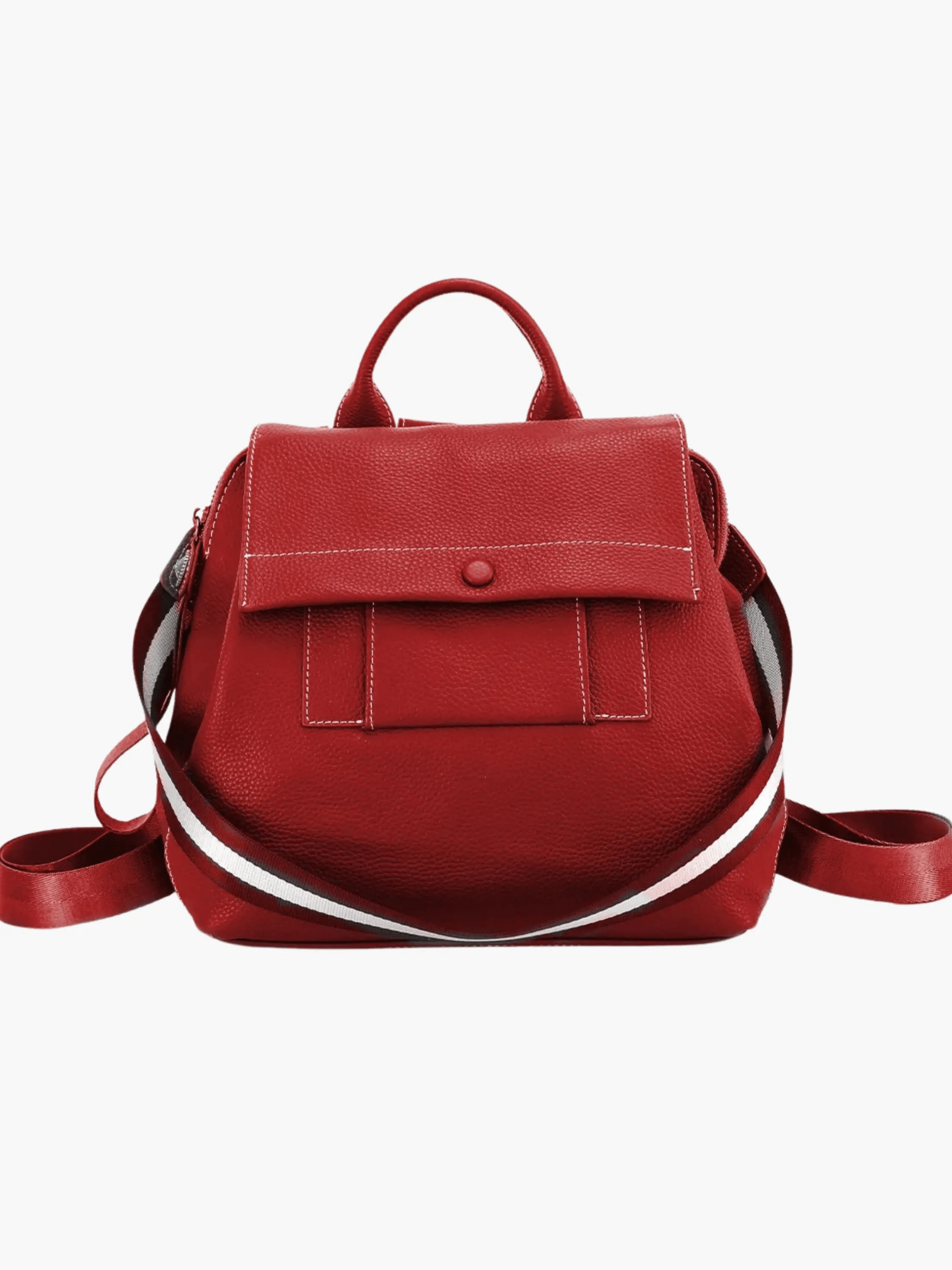 Ava | Modern Taupe Leather Backpack – Effortless Elegance - in Red | Arvea Bags