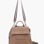 Ava | Modern Taupe Leather Backpack – Effortless Elegance - in Red | Arvea Bags