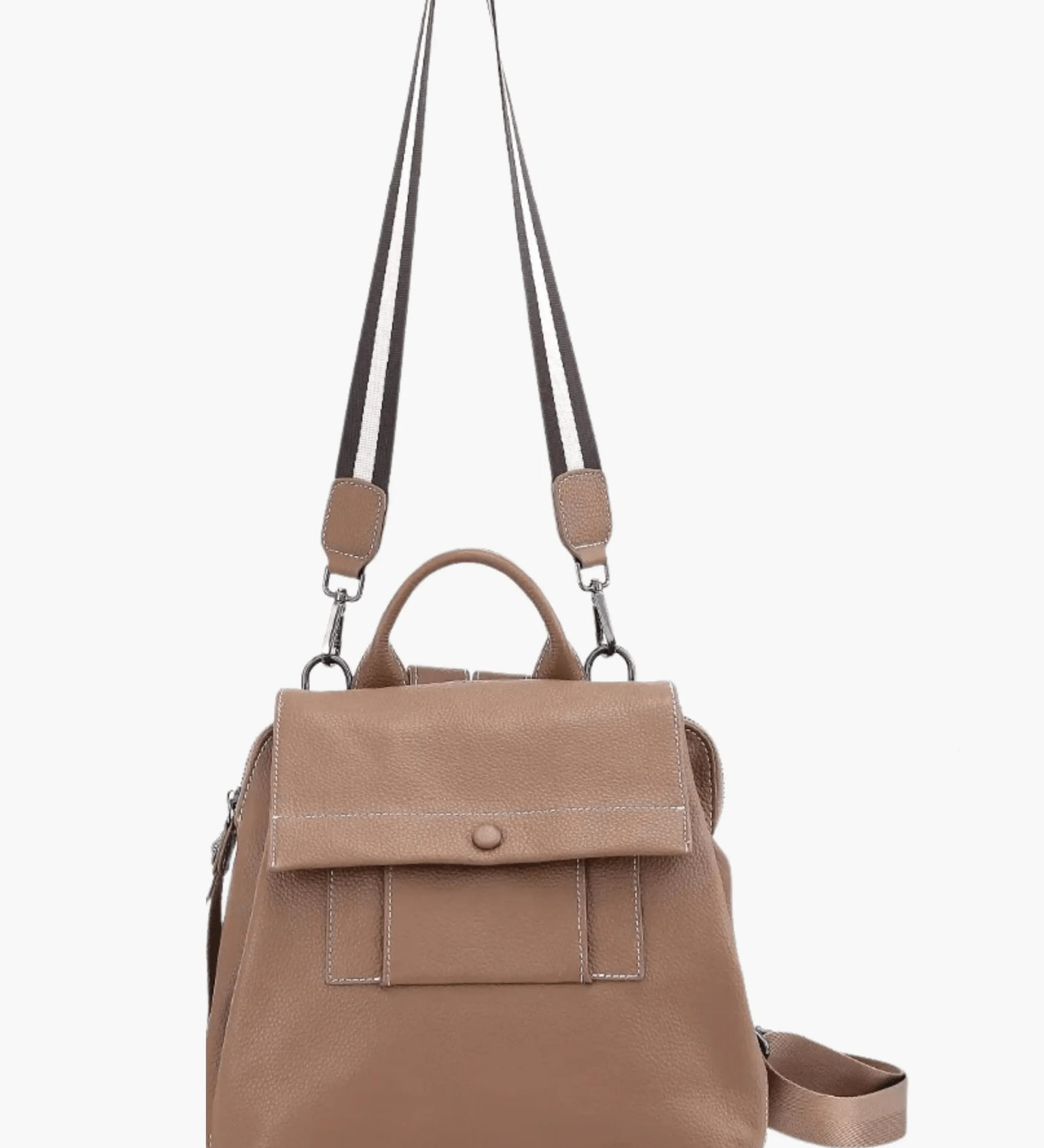 Ava | Modern Taupe Leather Backpack – Effortless Elegance - in Red | Arvea Bags
