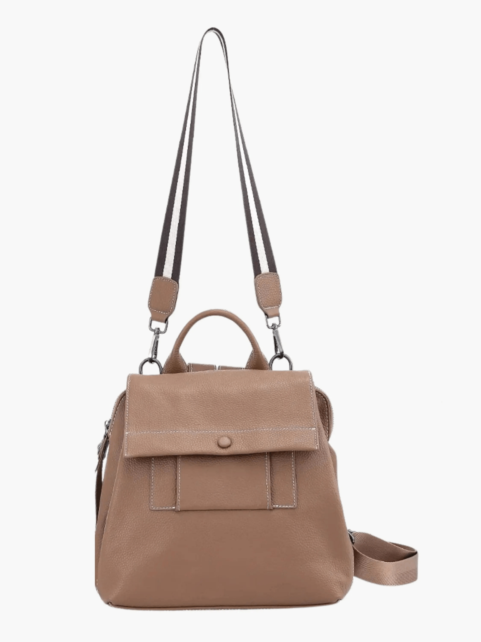 Ava | Modern Taupe Leather Backpack – Effortless Elegance - in Red | Arvea Bags