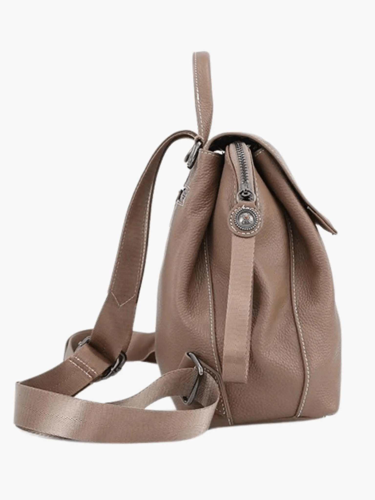 Ava | Modern Taupe Leather Backpack – Effortless Elegance - in Red | Arvea Bags