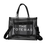 Ava | Neon Orange Mesh Tote Bag – Bold & Trendy - in Black | Arvea Bags