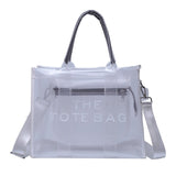 Ava | Neon Orange Mesh Tote Bag – Bold & Trendy - in Clear | Arvea Bags
