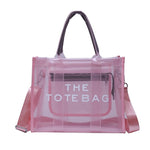 Ava | Neon Orange Mesh Tote Bag – Bold & Trendy - in Salmon Pink | Arvea Bags