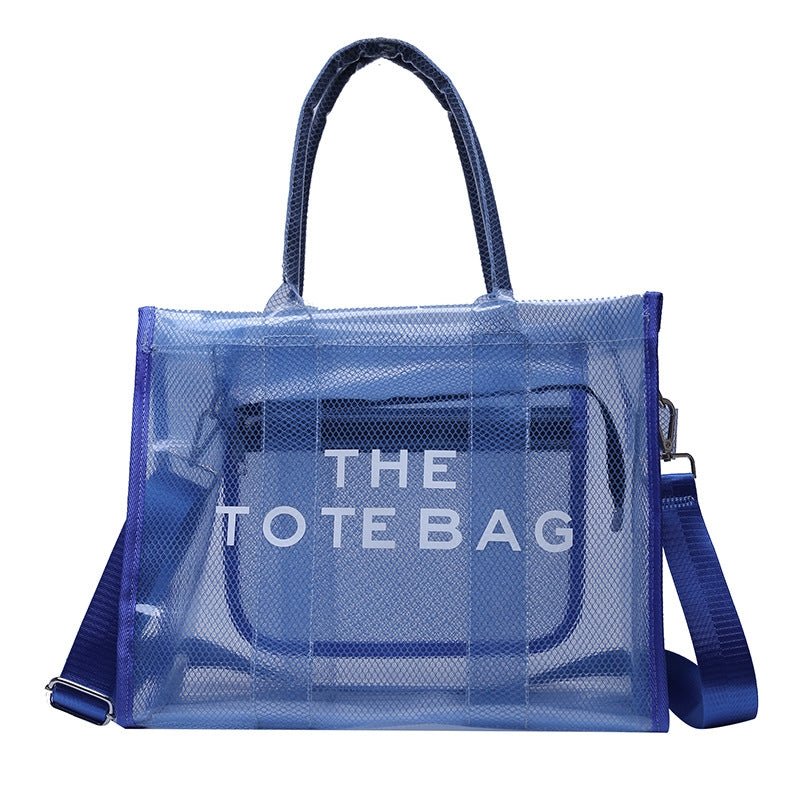 Ava | Neon Orange Mesh Tote Bag – Bold & Trendy - in Teal | Arvea Bags