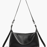 Avaris | Luxe Sky Blue Leather Crossbody Bag – Sleek & Versatile - in Black | Arvea Bags
